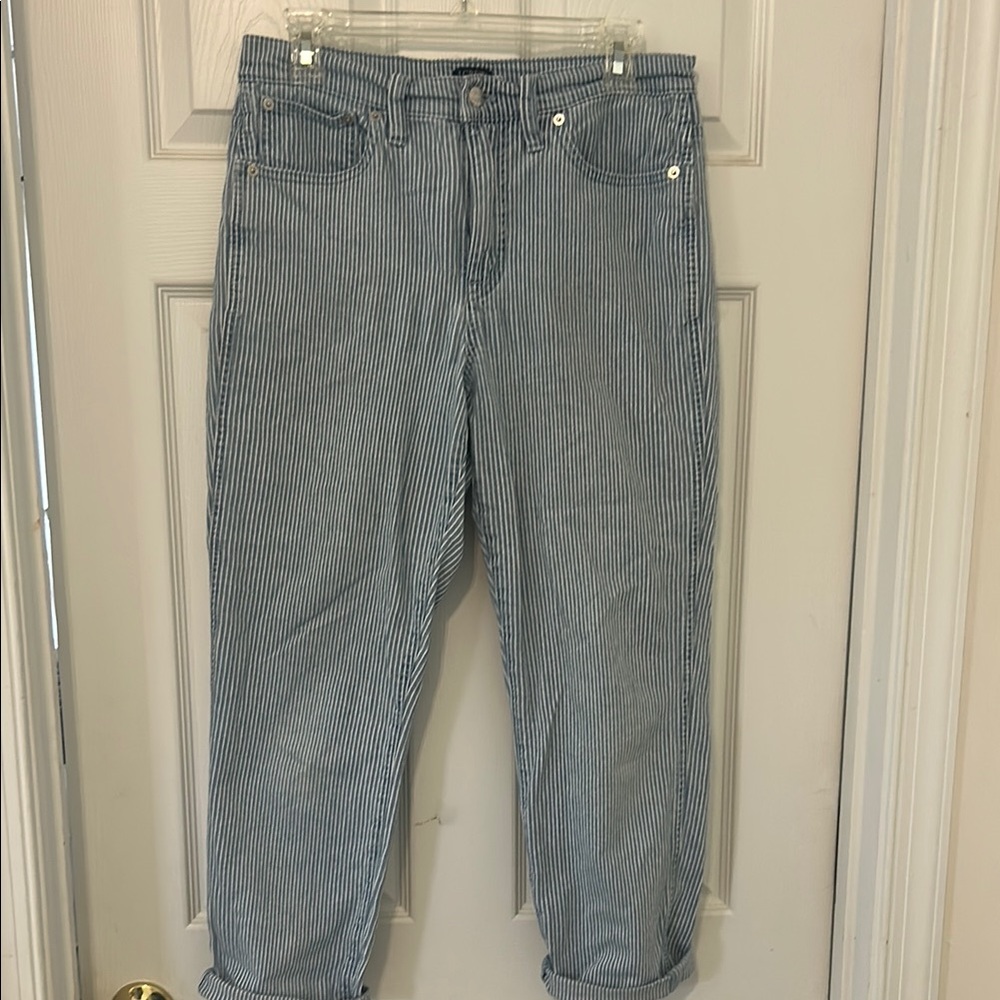 J. Crew High-Rise Vintage Straight Striped Pants